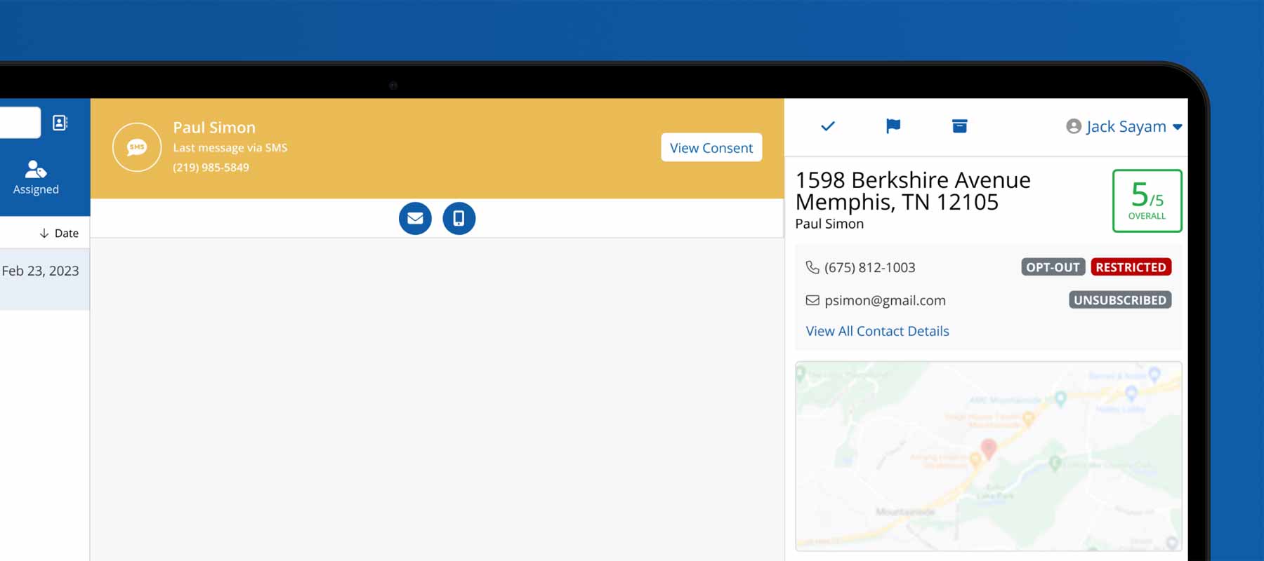 background screen of site with blue gradient